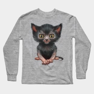 Cat-a-clysm lykoi kitten Long Sleeve T-Shirt